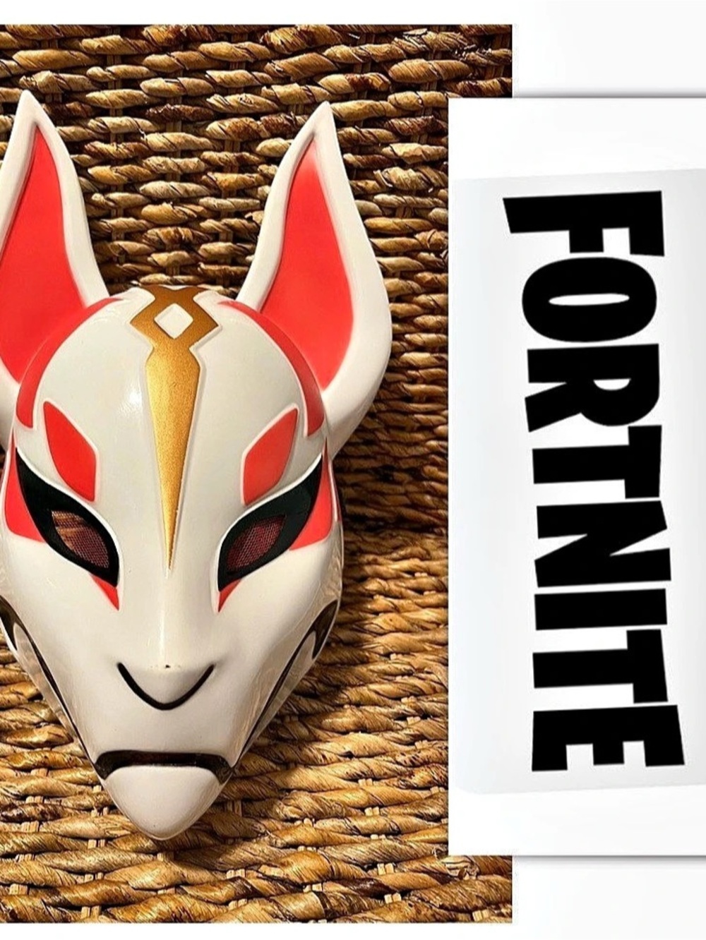 Epic Games Fortnite Drift Mask Cosplay Prop Fox Mask White & Red Like